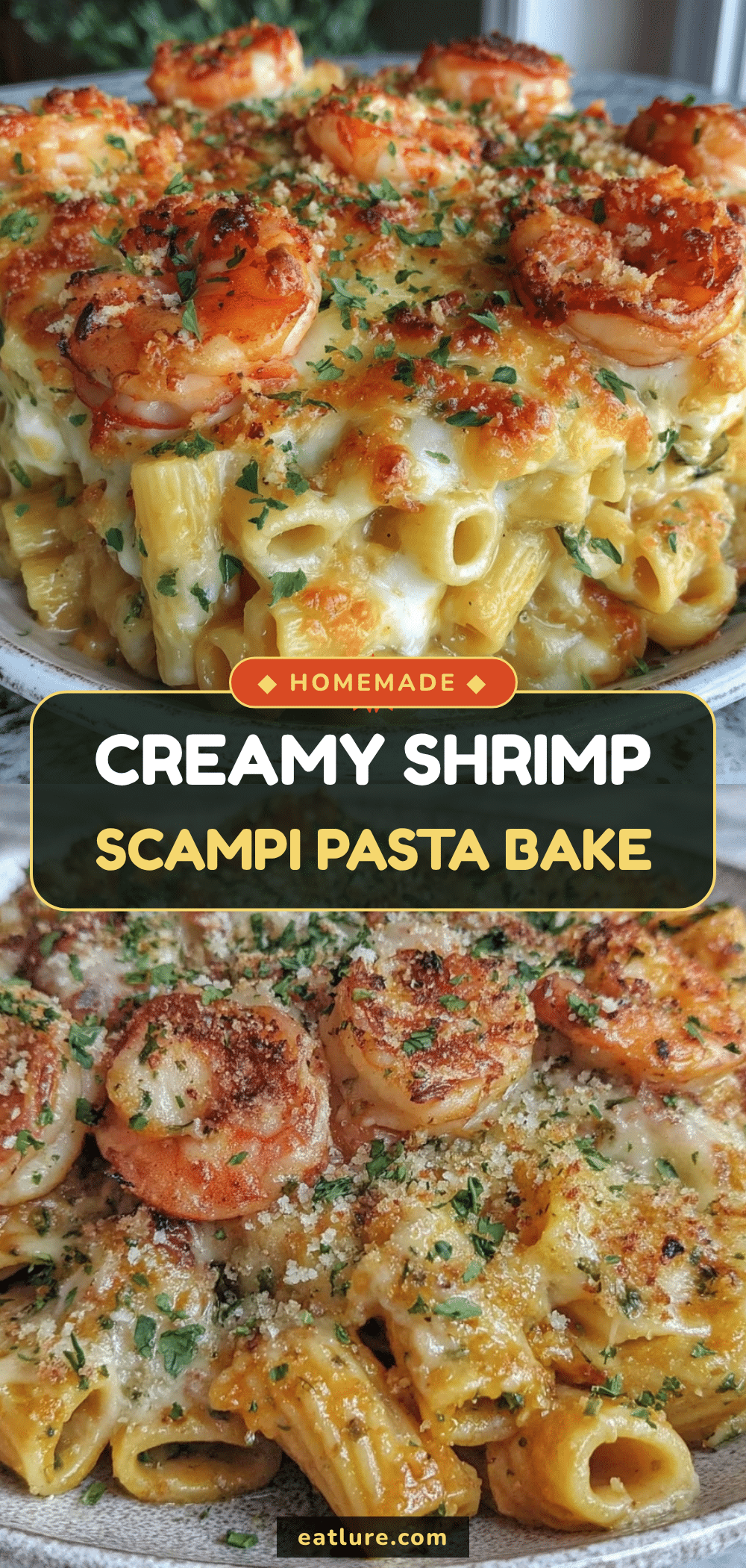Baked Shrimp Scampi Pasta Bake recipe