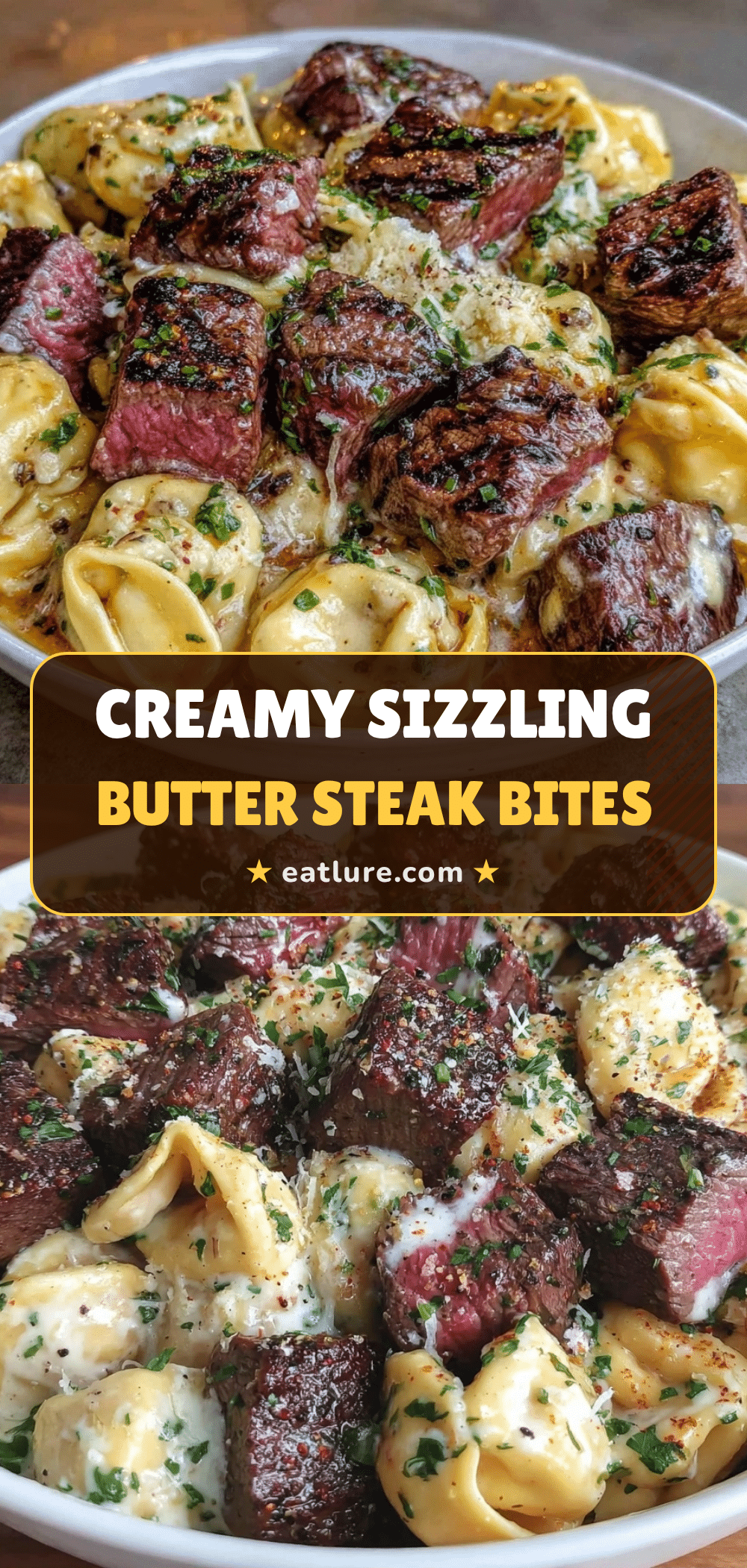 butter steak bites alfredo tortellini bowl recipe