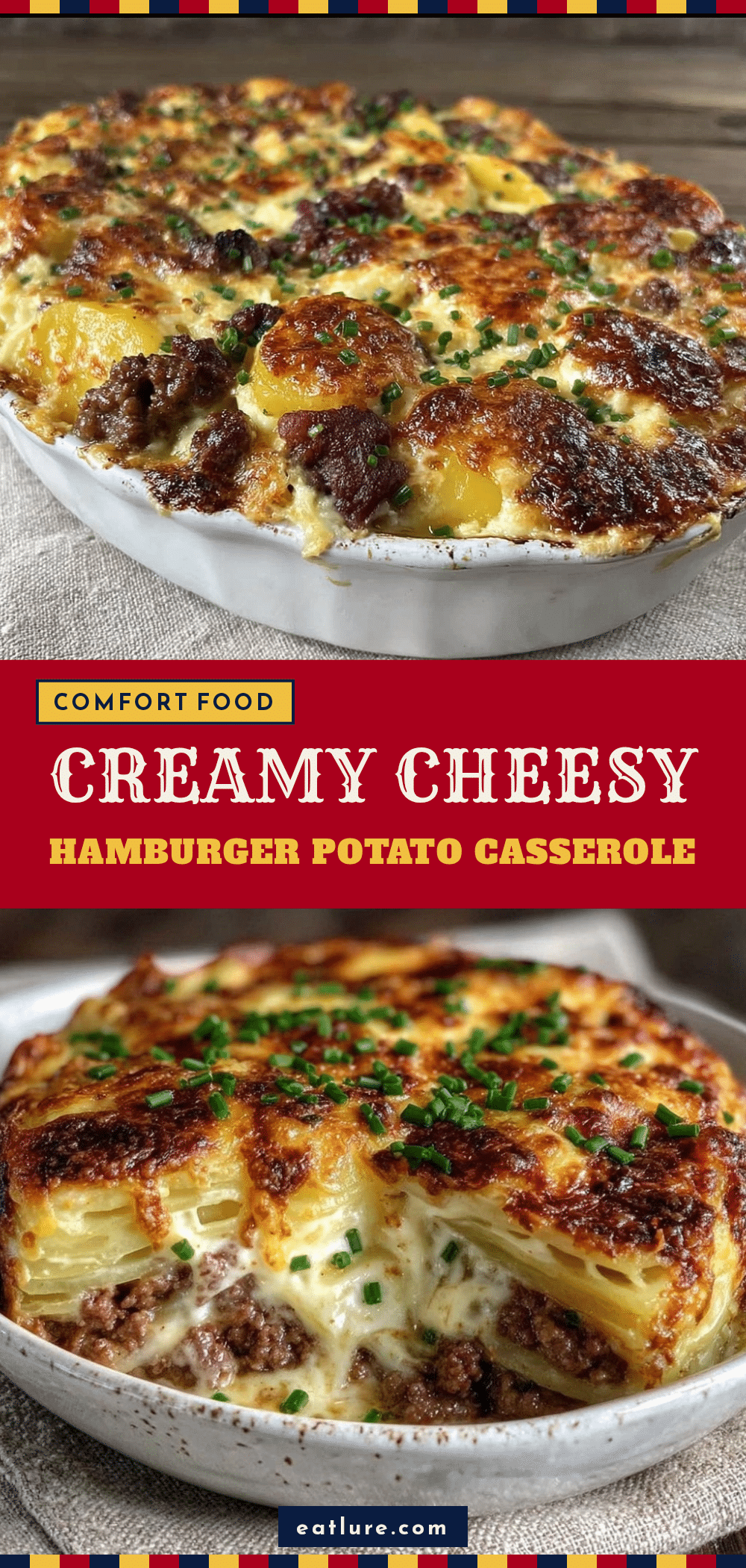 cheesy hamburger potato casserole recipe