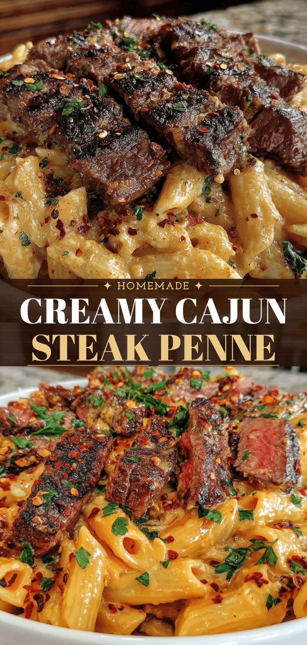 creamy Cajun steak penne pasta recipe