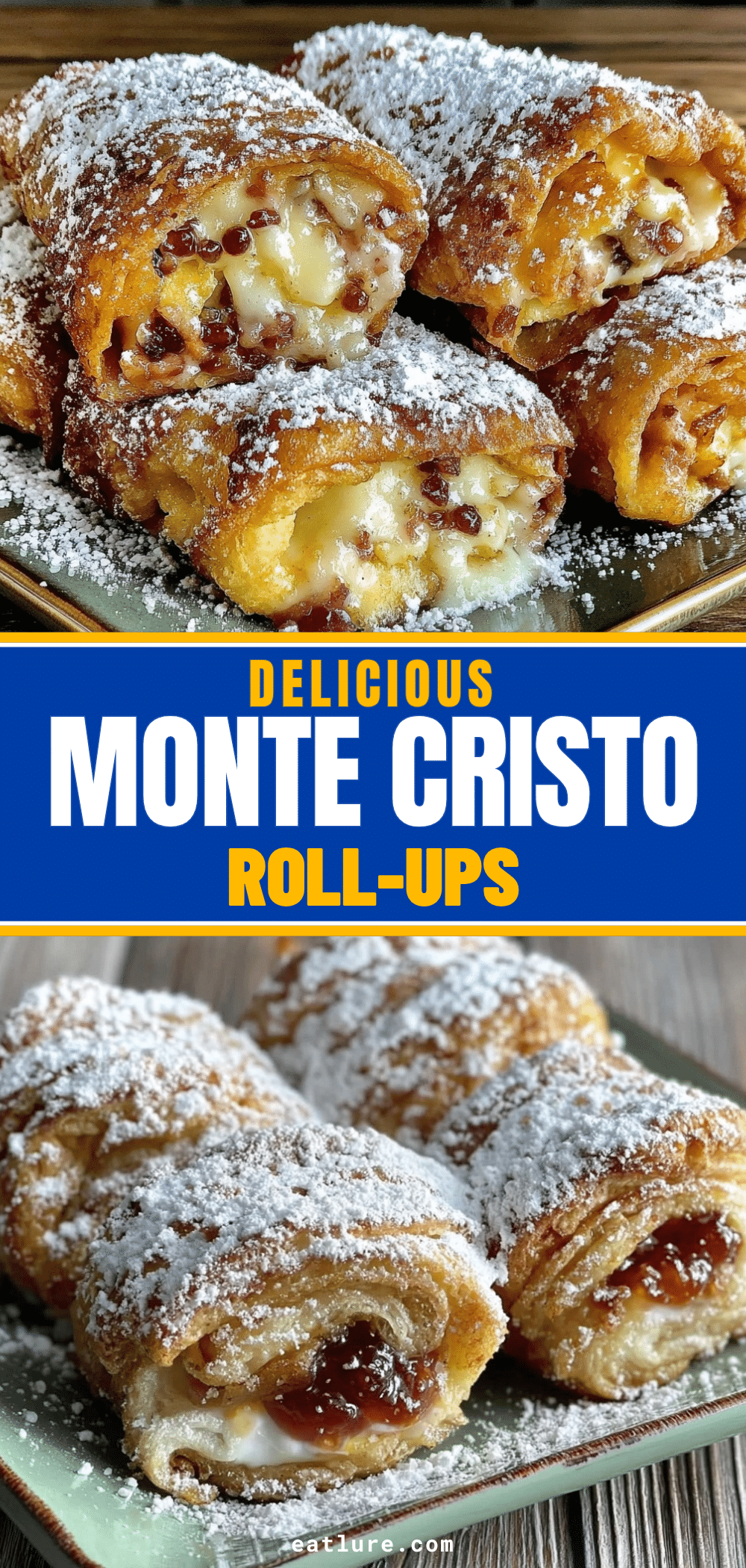 Crispy Monte Cristo Roll-Ups recipe