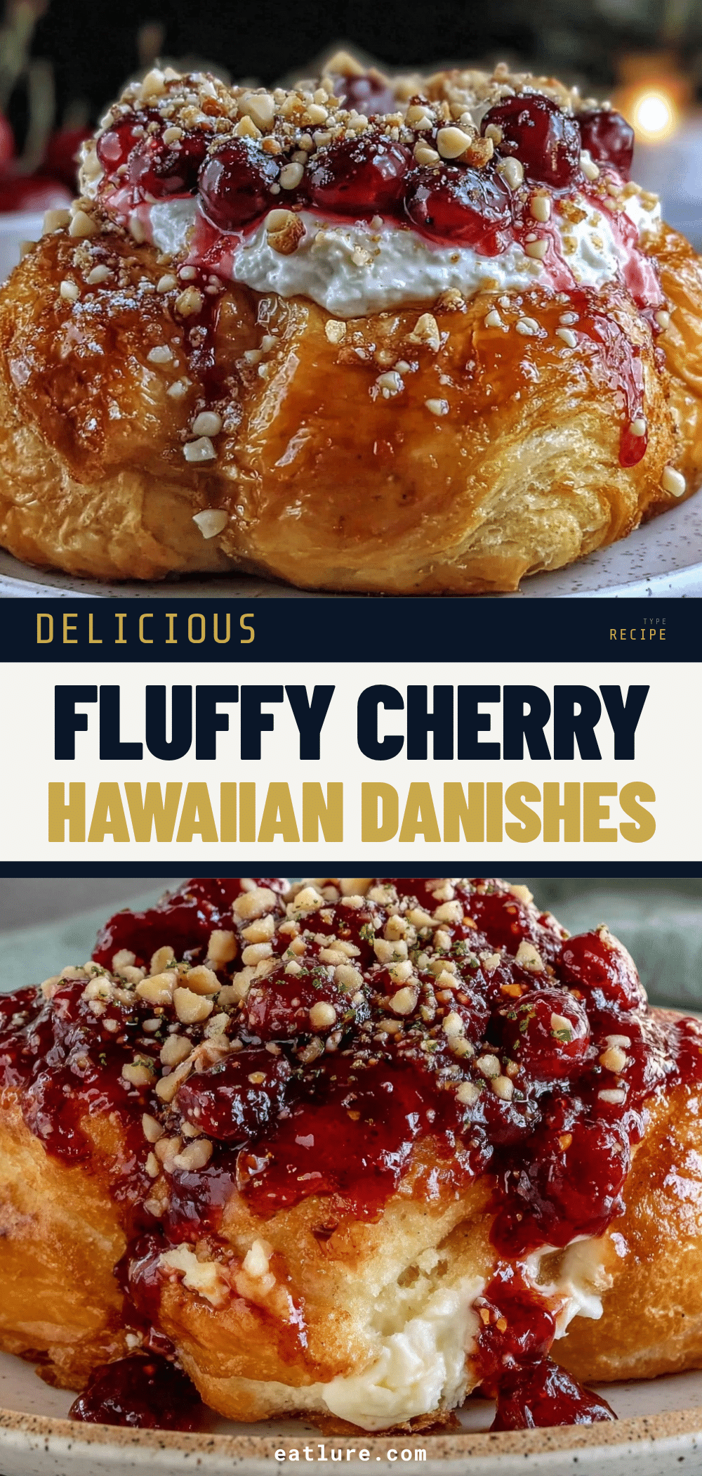 Fluffy Cherry Hawaiian Danishes recipe